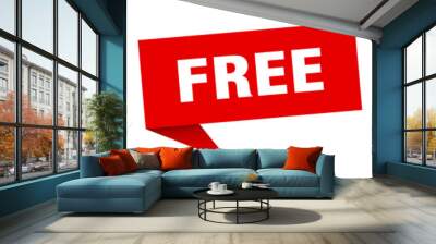 free banner. free speech bubble label set. free sign Wall mural