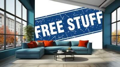 free stuff sign. free stuff grunge blue stamp. Label Wall mural