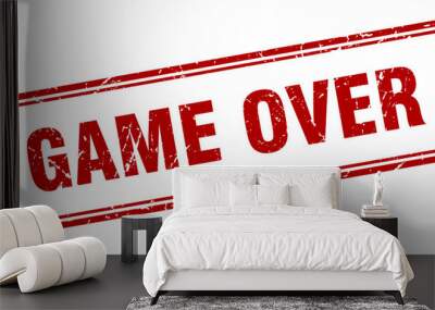 game over stamp. square grunge sign on white background Wall mural