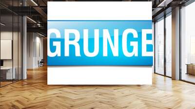 grunge blue square 3d realistic isolated web button Wall mural