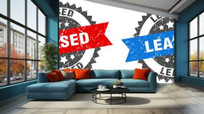 leased band sign. leased grunge stamp set Wall mural