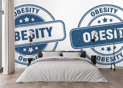 obesity stamp. obesity label. round grunge sign Wall mural