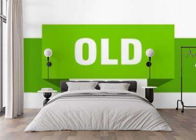 old ribbon. old isolated paper sign. banner Wall mural