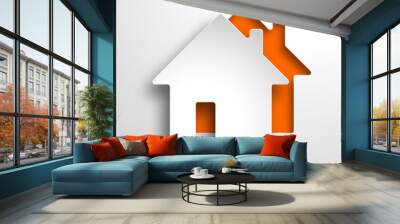 real estate 3d vector orange background Wall mural