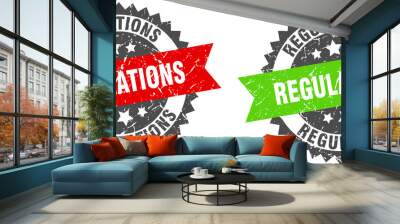 regulations band sign. regulations grunge stamp set Wall mural