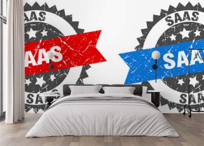 saas band sign. saas grunge stamp set Wall mural