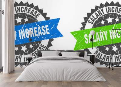 salary increase band sign. salary increase grunge stamp set Wall mural