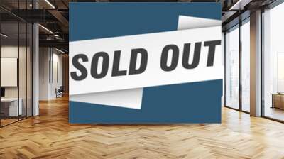 sold out banner. sold out ribbon label sign set Wall mural