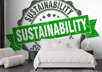 sustainability stamp. sign. seal Wall mural