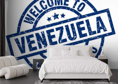 welcome to Venezuela blue stamp Wall mural