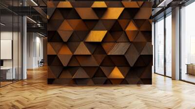 Wooden pattern. Elegant luxury 3d geometric wood wallpaper Wall mural