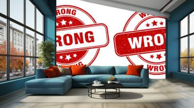 wrong stamp. wrong label. round grunge sign Wall mural