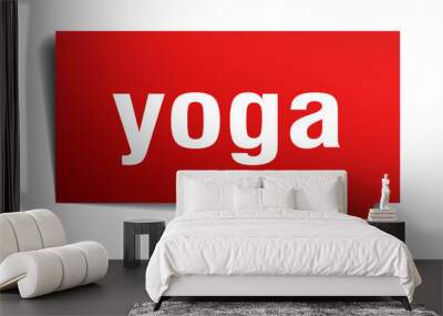 yoga red 3d speech bubble Wall mural