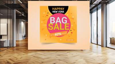 Happy New Year sale promotion banners. social media banners. Wall mural