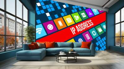 Ip address concept image with business icons and Wall mural