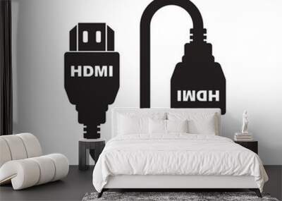 hdmi port line icon vector. hdmi port sign. isolated contour symbol black illustration Wall mural