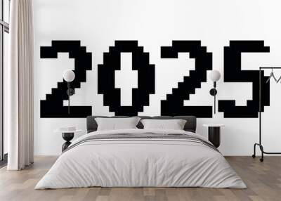 new year's eve. holiday. 2025. the coming year. The year of the snake. snake. black lines. The color of the room is black. Year 2025. year. a big celebration. pattern. title. doodle. a template Wall mural