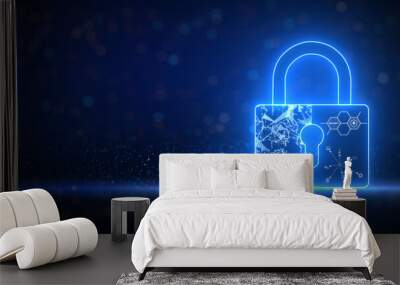 Background cyber security technology information protection Business privacy security concept. Wall mural