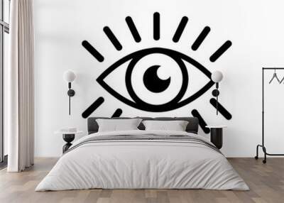 Eye with eyelashes icon. Look and Vision icon. Eye vector icon Wall mural