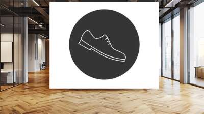 Formal Shoes Line Icon. Man Footwear Illustration As A Simple Vector, Trendy Sign & Symbol for Design and Websites, Presentation or Application Wall mural