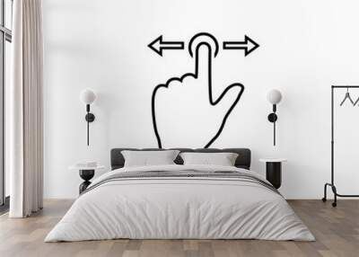 Gesture touch slide vector icon, Gesture slide vector line icon Wall mural