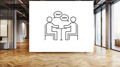 Meeting line icon design. Business consulting icon in flat style design. Vector illustration Wall mural