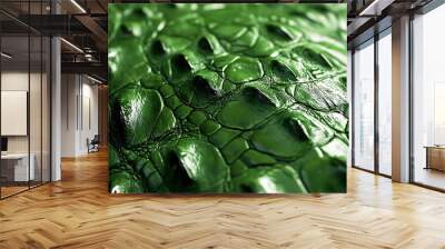 A bold, striking alligator leather highlighted by a rich, green tint Wall mural