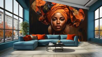 Beautiful black woman beautiful image Ai generated attractive art Wall mural