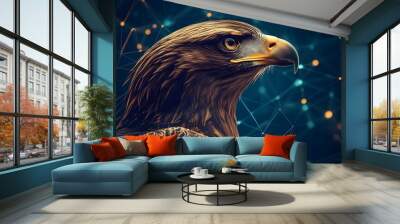 Eagle Illustration Rendered by Generative AI in Vector Format image Wall mural