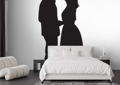 A black silhouette Couple set
 Wall mural