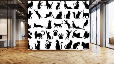 Cat silhouette Wall mural