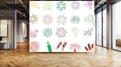 fireworks vector set Wall mural