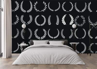 floral frame laurel wreath vector set Wall mural