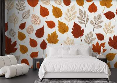 pattern with leaves Wall mural