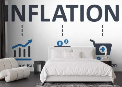 Inflation icon - vector illustration . inflation, price level, inflation rate, purchasing power, consumption, depreciation, infographic, template, concept, banner, pictogram, icon set, icons . Wall mural