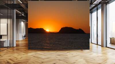 orange sunset on the coast Wall mural