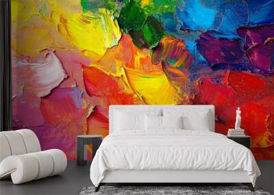 abstract background of acrylic paint in color tones Wall mural