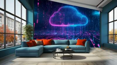 abstract cloud technology background Wall mural