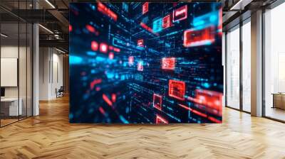 digital data and big data concept Wall mural