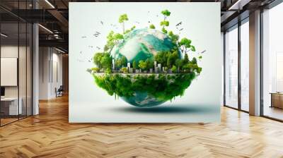 globe and tree, world map background Wall mural