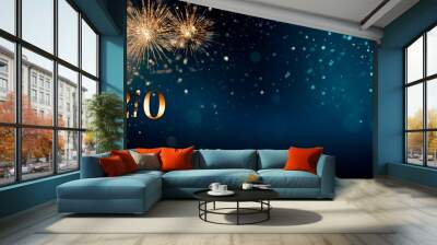 happy new year 2 0 2 2 background. fireworks with numbers 2 0 2 3 Wall mural