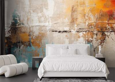 Modern Painting Banner. Contemporary Art Texture. Generative AI Wall mural