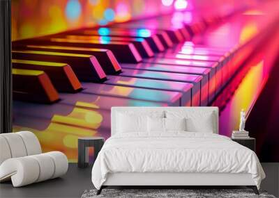 music stage concert background with colorful light. Wall mural