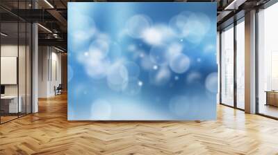 Abstract blue festive bokeh background Wall mural