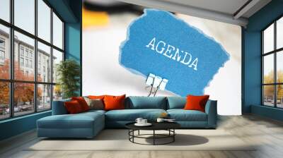 agenda text on the paper Wall mural