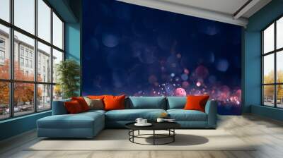 background of abstract  blue and pink glitter lights Wall mural