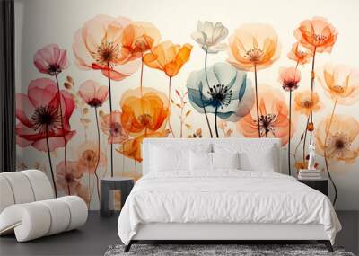 beautiful flowers in the garden Wall mural