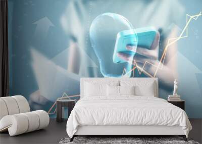 bulb drawing. Idea E-commerce concept Wall mural