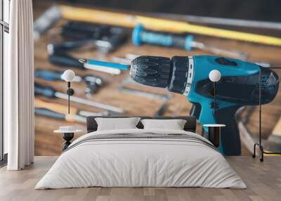 electric drill with tools Wall mural