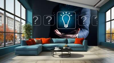 Idea creative solving question icons Wall mural